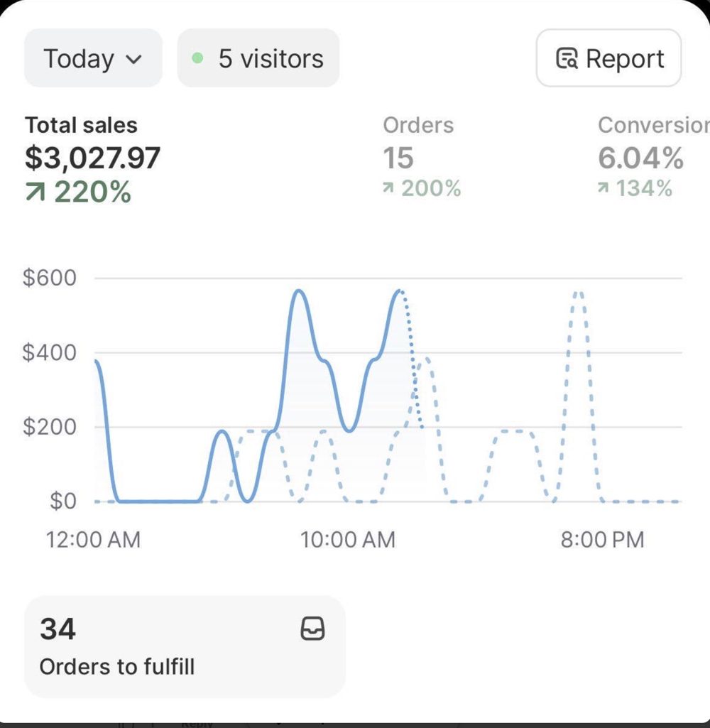 Shopify: $3,027 in sales in one day
